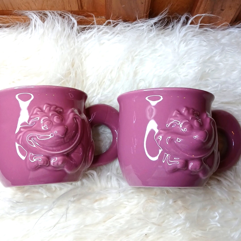 DISNEY CHESHIRE CAT 3D FIGURINE MUGS (2)